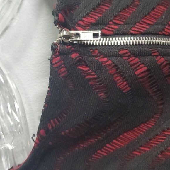 Speechless dress women's size medium M black burgundy lace crepe sleeveless - Picture 14 of 15